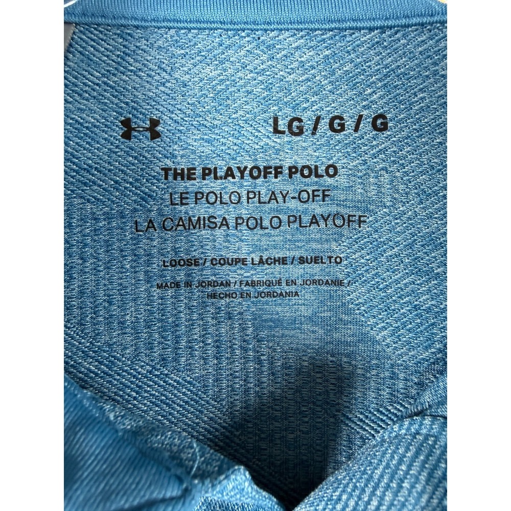 Under Armour The Playoff Polo Shirt Mens Large Blue Camouflage Golf Loose Fit - Picture 2 of 6